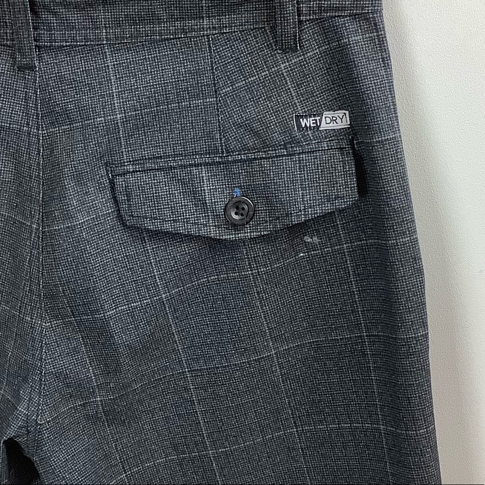 George Wet Dry Gray Plaid Swim Trunks Shorts - Picture 8 of 9